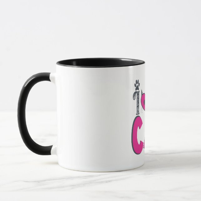 I Love My Cat – Cute Pet Lover Design Mug (Left)