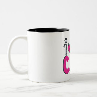 I Love My Cat – Cute Pet Lover Design Two-Tone Coffee Mug