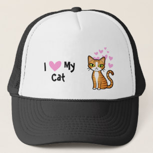 I Love My Cat (design your own cartoon cat) Trucker Hat