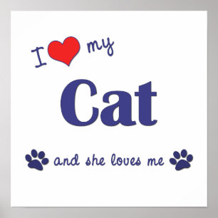 I Love My Cat (Female Cat) Poster