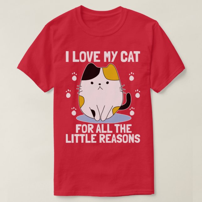 I Love My Cat For All The Little Reasons  Cat Love T-Shirt (Design Front)