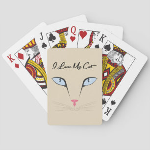 I Love My Cat   Funny Cat Lovers Gift Playing Cards
