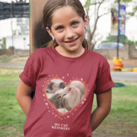 I Love My Cat Heart with Pet Photo and Name Red