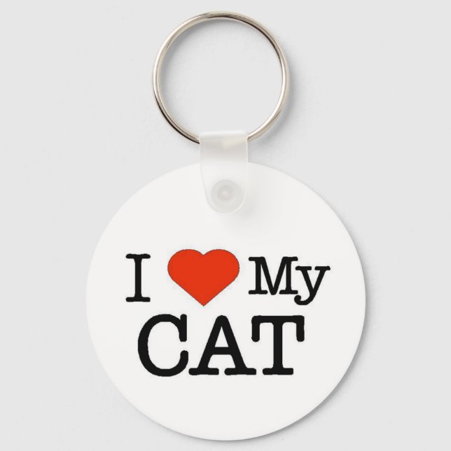 I Love My Cat Key Ring (Front)