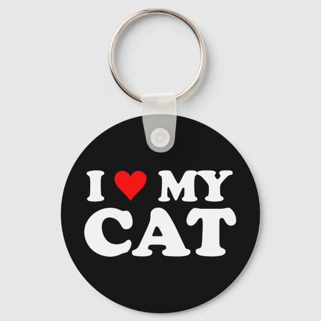 I Love My Cat Key Ring (Front)