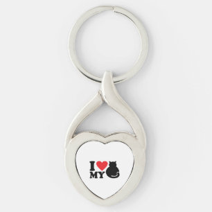 I Love my cat      Key Ring