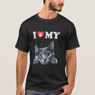 I Love My Cat Korat Kitten Funny Cat Lover Mum Dad T-Shirt
