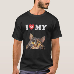 I Love My Cat Manx Kitten Funny Cat Lover Mum Dad T-Shirt