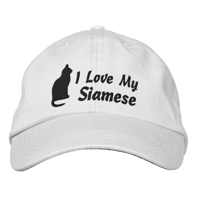 I Love My Cat Personalised Breed Embroidered Hat (Front)