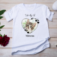 I Love My Cat Personalised Heart Pet Photo