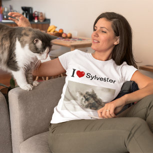 I Love My Cat personalised photo T-Shirt