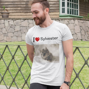 I Love My Cat personalized photo T-Shirt