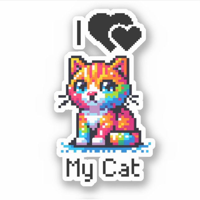 I Love My Cat | Pixel Art (Front)