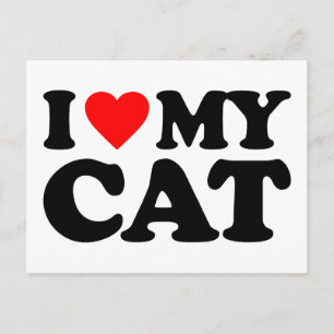 I LOVE MY CAT POSTCARD