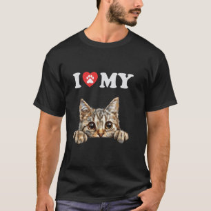 I Love My Cat Serengeti Kitten Funny Cat Lover Mum T-Shirt
