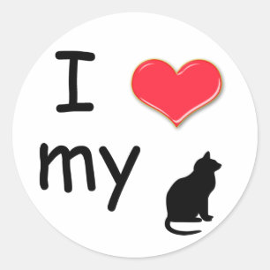 I Love My Cat Sticker
