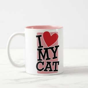 I Love My Cat Two-Tone Coffee Mug