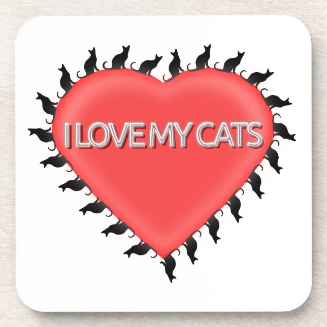 I Love My Cats Coaster (Front)