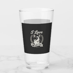 I Love My Cattle Dog Vintage Dog Lover Glass