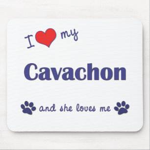 I Love My Cavachon (Female Dog) Mouse Pad