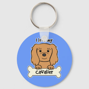 I Love My Cavalier King Charles Spaniel Key Ring