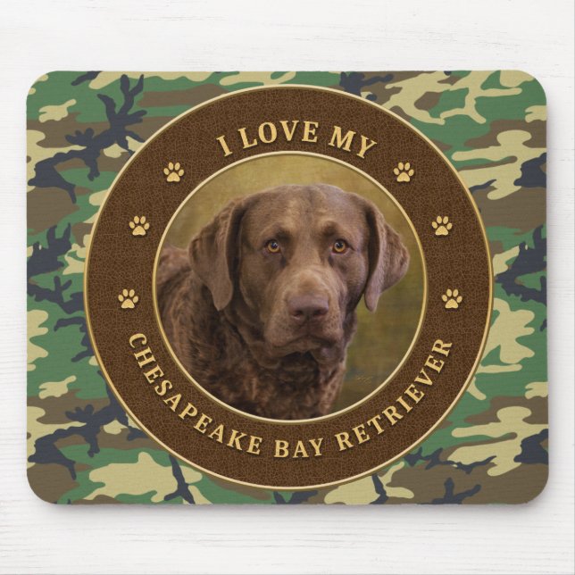 I Love My Chesapeake Bay Retriever Cammo Mouse Pad (Front)