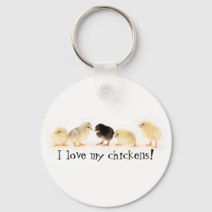 i love my chickens keychain