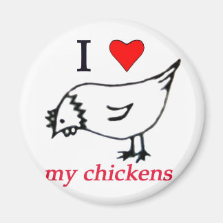 I Love my chickens Magnet