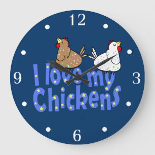I Love my Chickens Wall Clock
