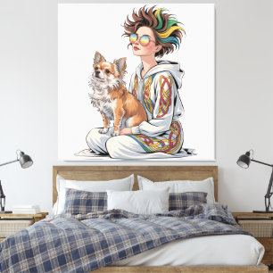 i love my chihuahua canvas print