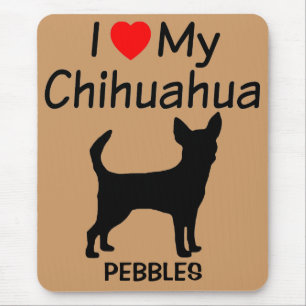 I Love My Chihuahua Dog Breed Mousepad