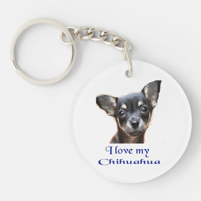 I love my Chihuahua Key Ring (Front)