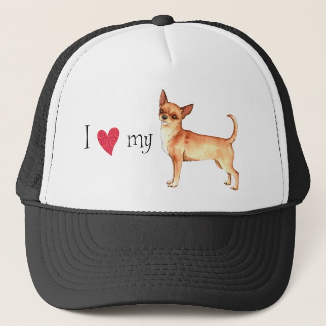 I Love my Chihuahua Trucker Hat (Front)