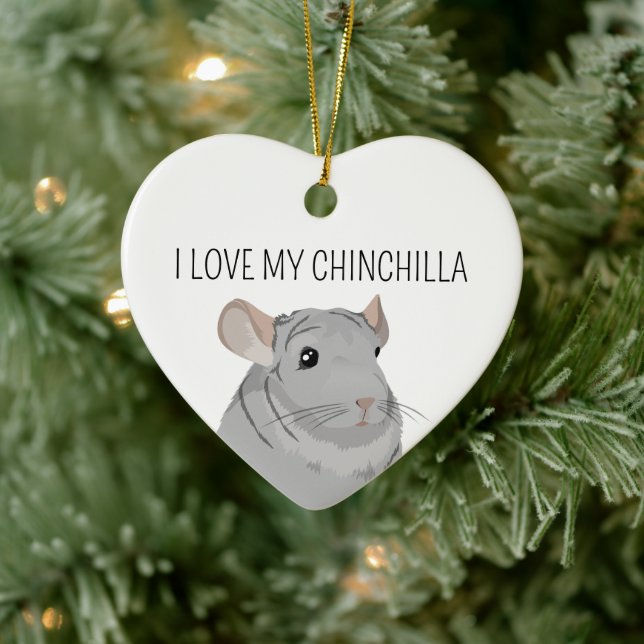 I Love My Chinchilla  Ceramic Tree Decoration (Tree)