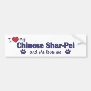 I Love My Chinese Shar-Pei (Female Dog) Bumper Sticker