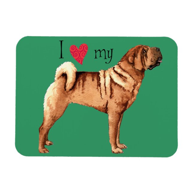I Love my Chinese Shar-Pei Magnet (Horizontal)