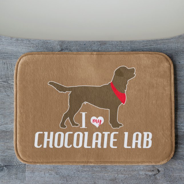 I love my Chocolate Lab Bathroom Bath Mat (I love my Chocolate Lab bathmat)