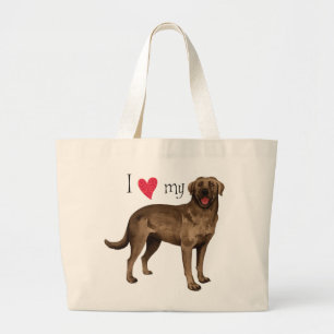 I Love my Chocolate Lab Large Tote Bag