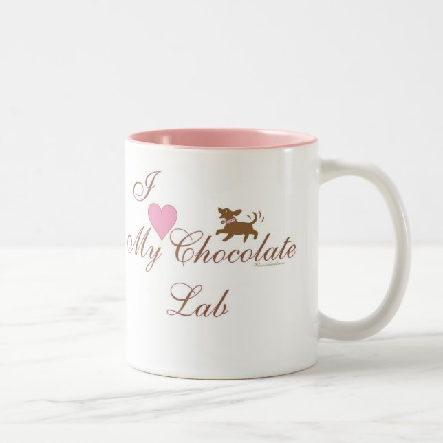 I Love my Chocolate Lab! Two-Tone Coffee Mug (Right)