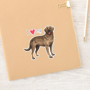 I Love my Chocolate Lab Vinyl Sticker