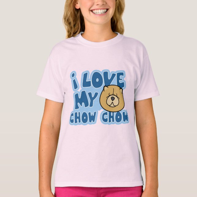 I Love My Chow Chow Girl's Ringer T-Shirt (Front)