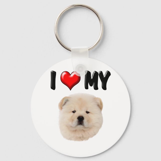 I Love My Chow Chow Key Ring (Front)