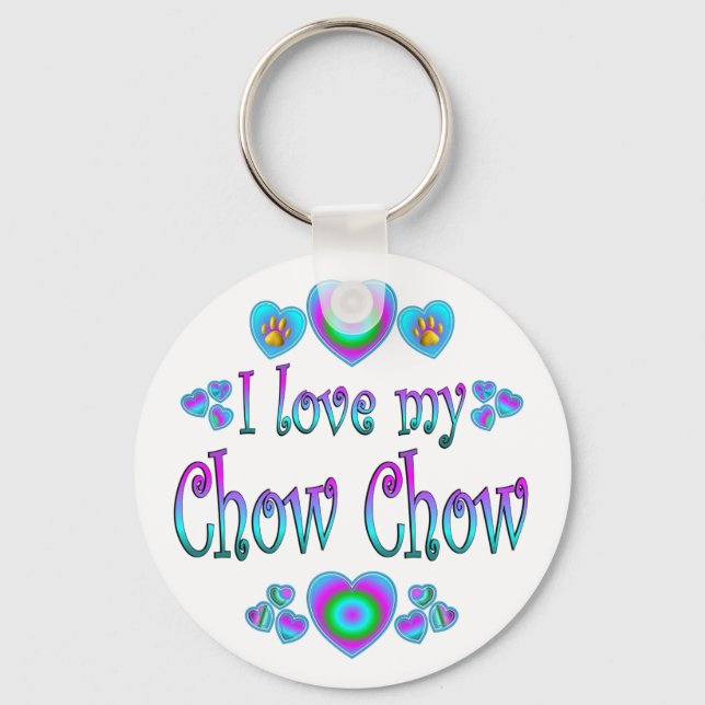 I Love My Chow Chow Key Ring (Front)