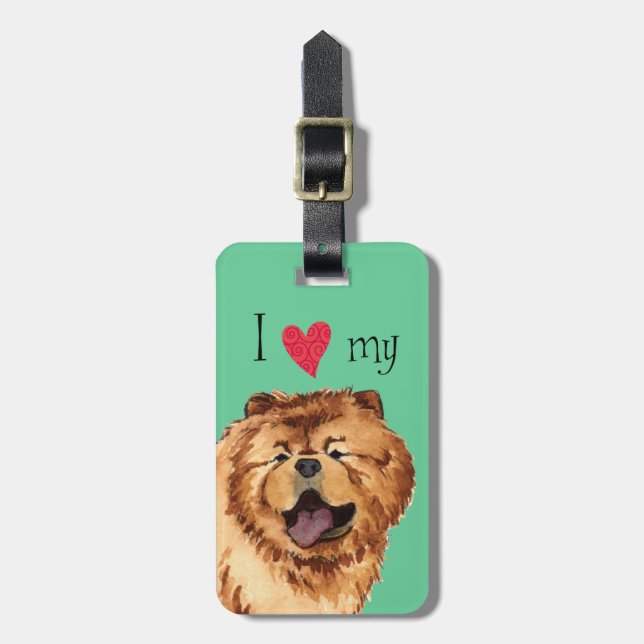 I Love my Chow Chow Luggage Tag (Front Vertical)