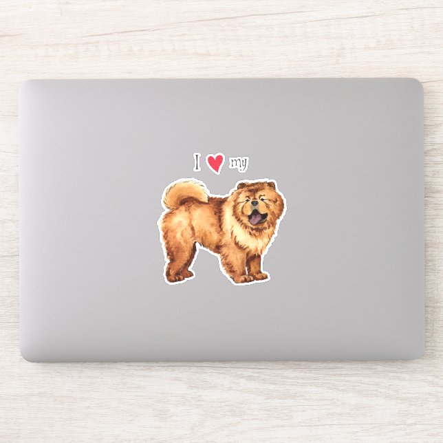 I Love my Chow Chow Vinyl Sticker (Computer)