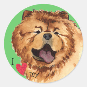 I Love my Chow Classic Round Sticker