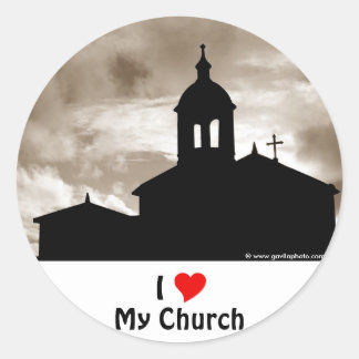 I Love My Church Classic Round Sticker