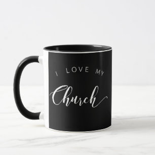 I Love My Church Coffee Mug with Cross