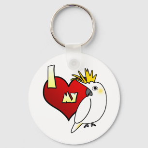 I Love my Citron Cockatoo Key Ring