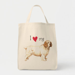 I Love my Clumber Spaniel Tote Bag